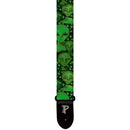 Perris 2" Polyester "Green Aliens" Guitar Strap with Leather ends