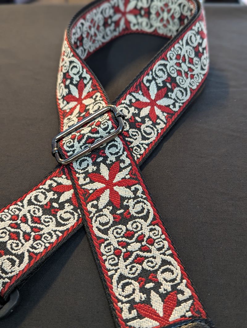 Sabre Premium Jacquard Strap - Red/White