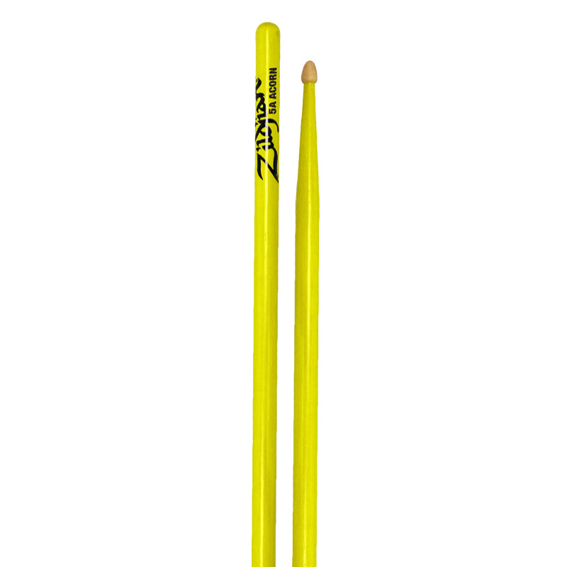 Zildjian Drumsticks Hickory 5a Acorn Neon Yellow