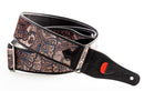 Right On Straps TALISMAN Paisley Velvet 60 Brown Guitar Strap