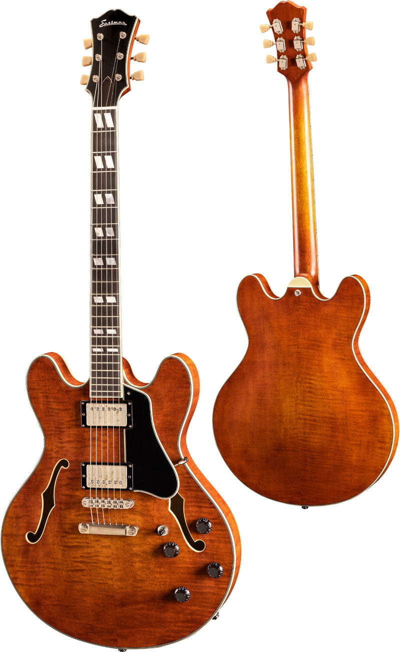 Eastman T59/TV Thinline Electric Guitar - Vintage Amber w/Hardcase