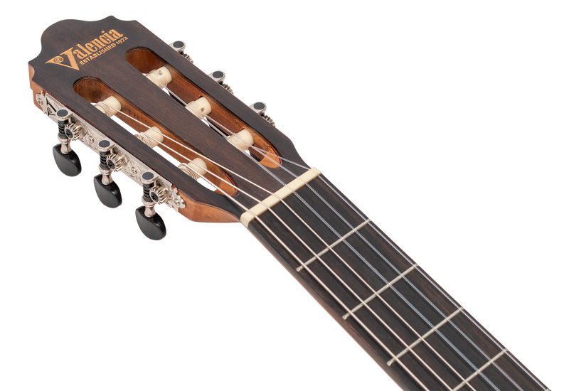 Valencia VC704H Solid Top Classical Guitar Hybrid Neck in Natural Satin