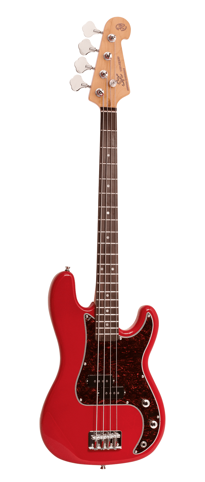 SX 3/4 Short Scale Vintage Bass Guitar Fiesta Red