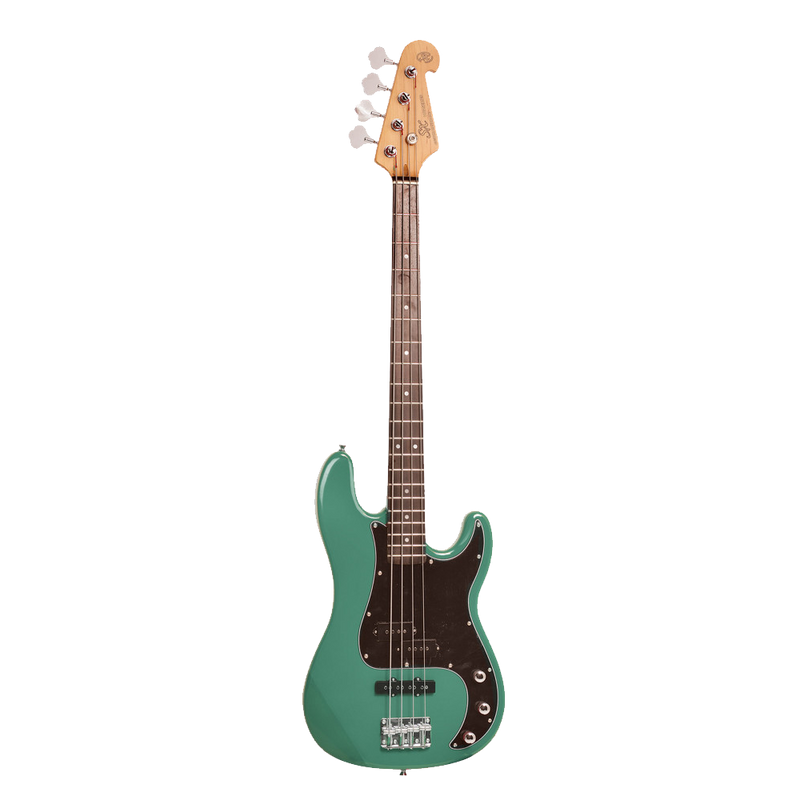 SX Vintage P & J Style Bass Guitar - Vintage Green