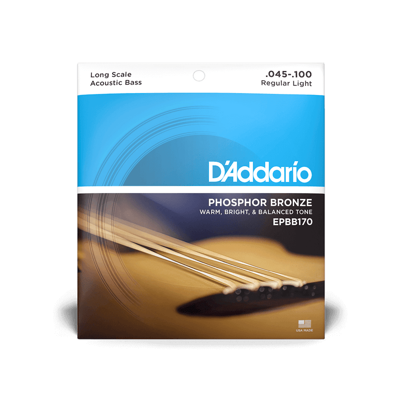 D'Addario EPBB170 Phosphor Bronze Acoustic Bass Strings - Light / Long Scale (45-100)