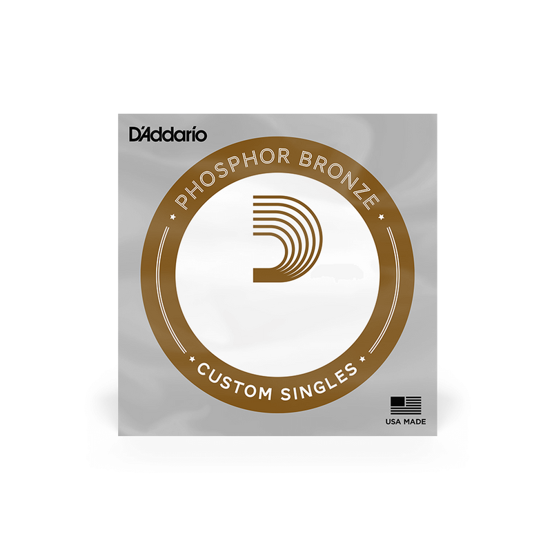 D'Addario PB0 Phosphor Bronze Wound Single String - Multiple Gauges