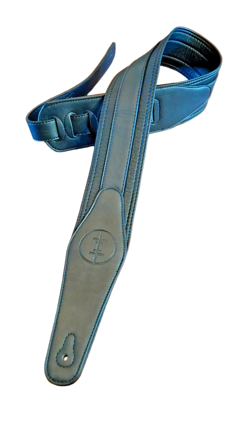Premium Vegan Leather 3" Guitar Strap - Black