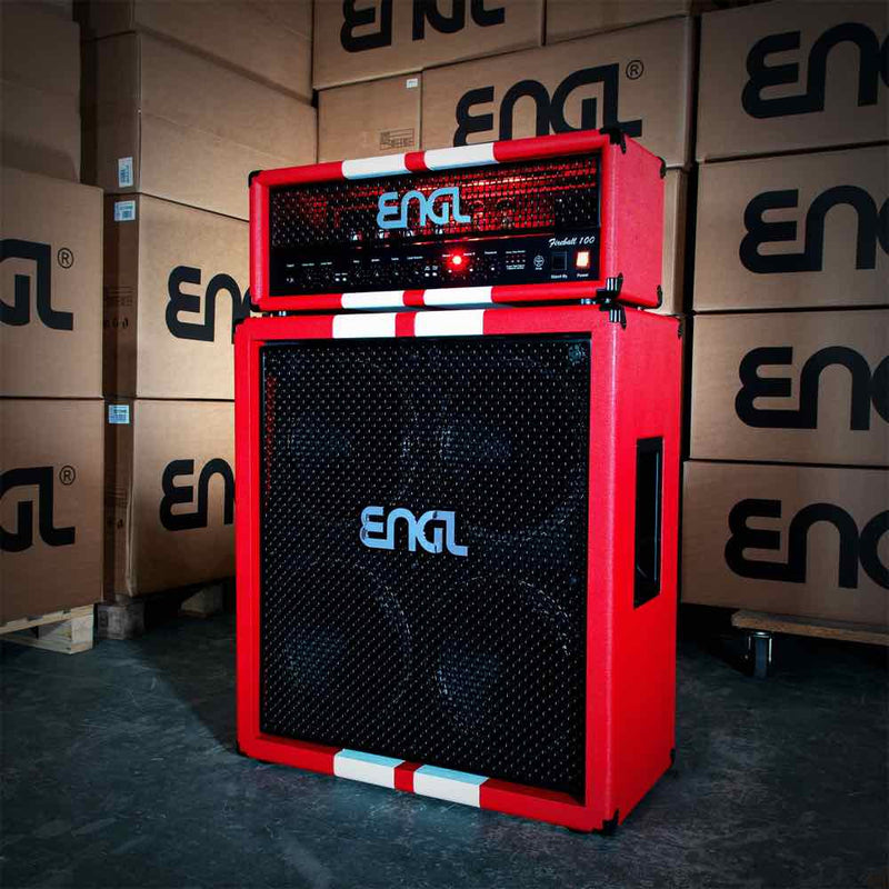 ENGL E635/E412XXLB 40TH Limited Edition Set - Fireball 100 Head & 4x12" Cab in Custom Red w/ Racing Stripe