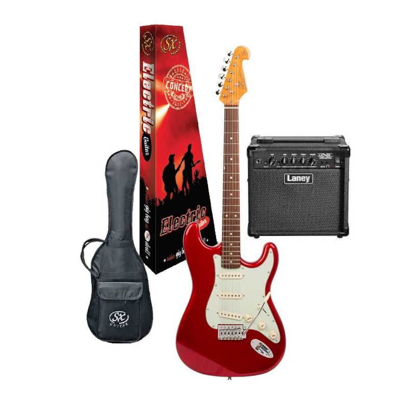 SX & Laney Electric Guitar Pack in Candy Apple Red (VES62CAR Electric Guitar & Laney Amp)
