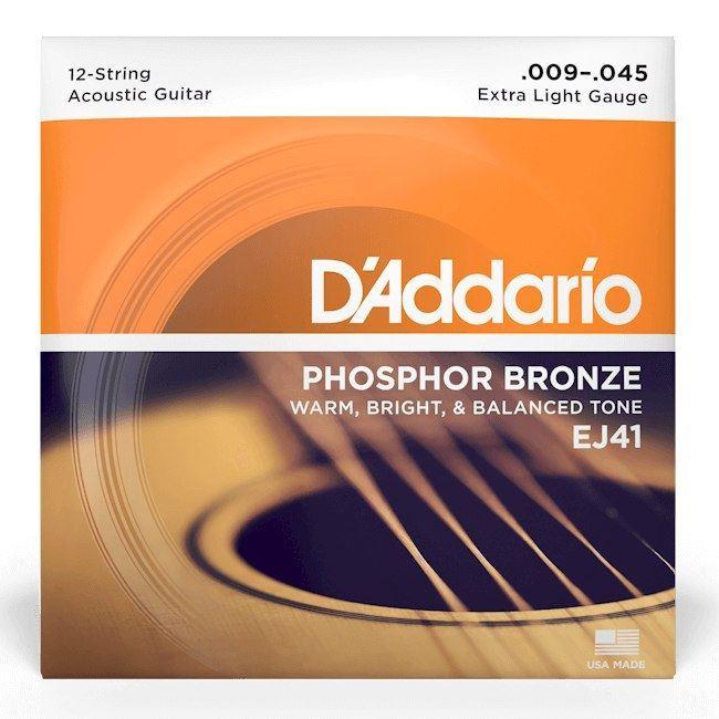 Daddario Acoustic Guitar 12 String Set 09/45 Phosphor Bronze.