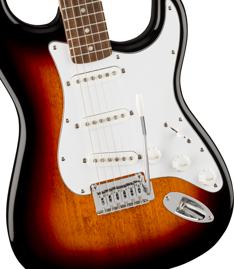 Affinity Series Stratocaster, Laurel Fingerboard, White Pickguard, 3-Color Sunburst