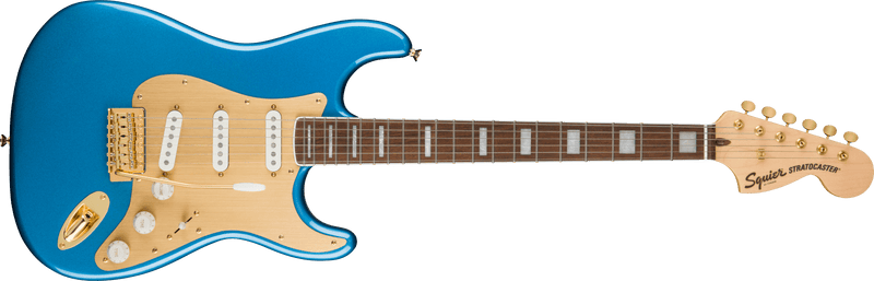 40th Anniversary Stratocaster, Gold Edition, Laurel Fingerboard, Gold Anodized Pickguard, Lake Placid Blue