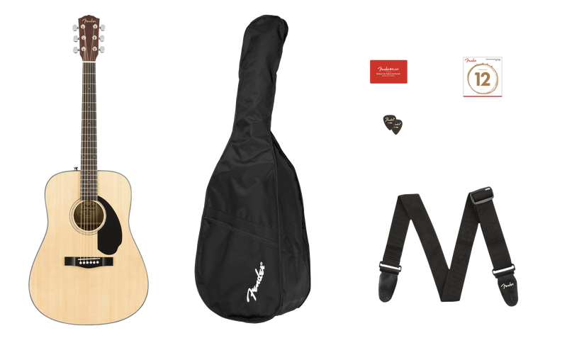 Fender CD-60S Dreadnought Acoustic Pack with Accessories at Five Star Music 102 Maroondah Highway Ringwood Melbourne Music Guitar Store.