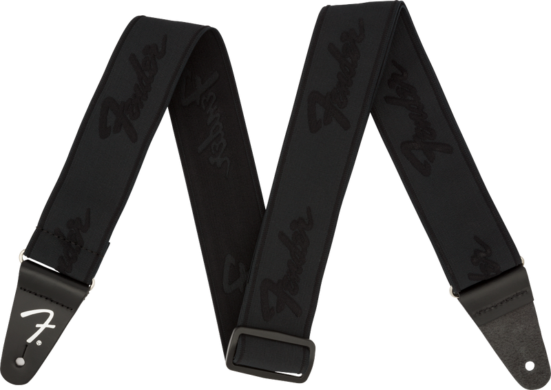 WeighLess™ Running Logo Strap, Black/Black, 2"