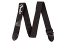 Fender® Logo Strap, Black/White Logo, 2"