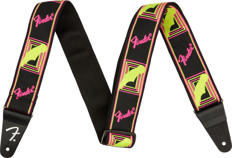Neon Monogrammed Strap, Pink and Yellow, 2"