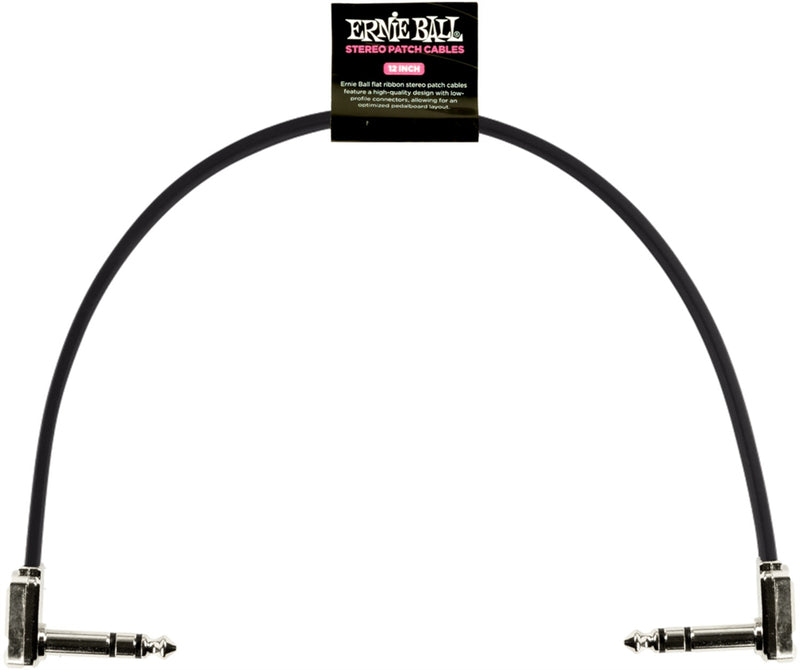 Ernie Ball 6409 Stereo (TRS) Flat Patch Cable, 30cm