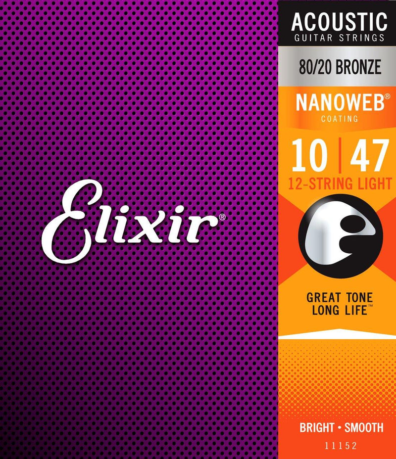 Elixir 11152 Nanoweb 80/20   12 String Light 10-47.
