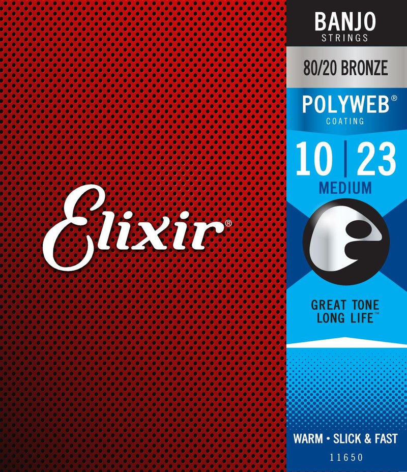Elixir 11650 Polyweb Banjo   Medium 10-23.