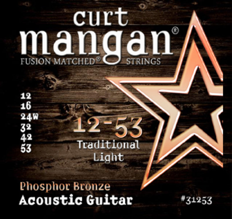 Curt Mangan 12-53 Phosphor Bronze Traditional Light Acoustic Guitar String Set
