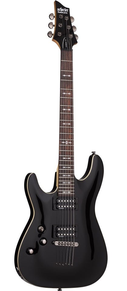 Schecter Omen-6 HH Electric Guitar - Gloss Black - Left Handed