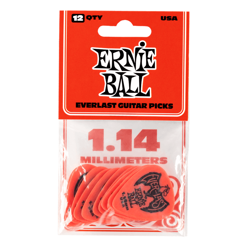 Ernie Ball 1.14mm Everlast Guitar Picks 12-Pack (Red)