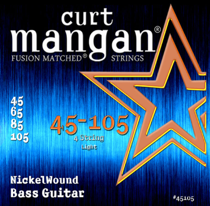 Curt Mangan 45-105 Nickel Wound Light 4-String Bass Guitar String Set