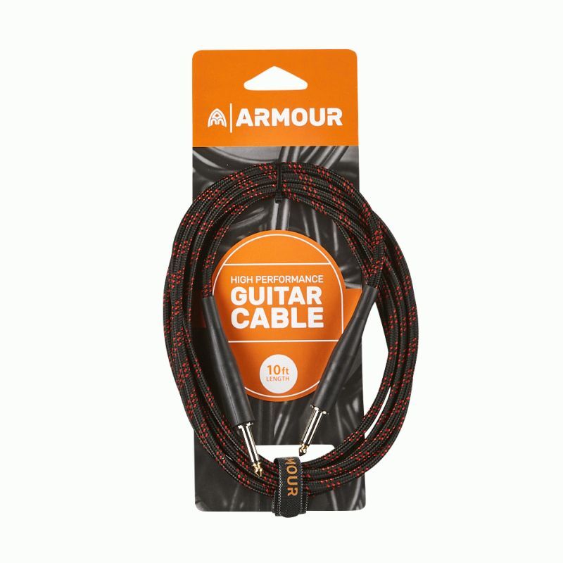 Armour GW10R 10ft Guitar Cable Woven Red Stripe