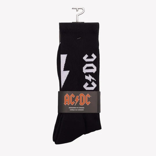 AC/DC "Lightning Strikes" Large Crew Socks in Black (1-Pair)