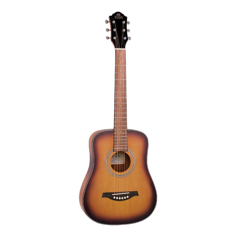 Gilman GBY10 Mini Traveller Dreadnought Acoustic Guitar in Tobacco Sunburst Satin