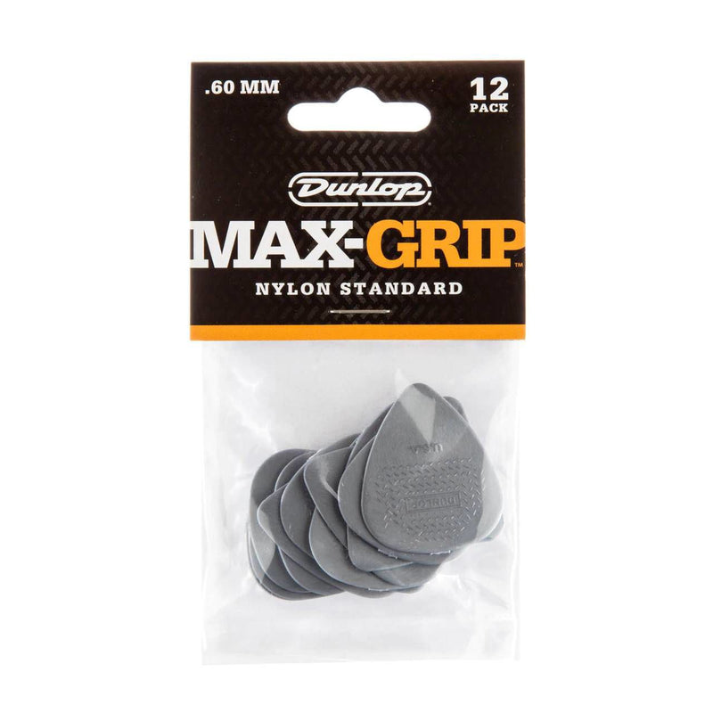 Jim Dunlop JPP106 Nylon Greys Max Grip .60mm Players Pack Guitar Pick - 12 Pack