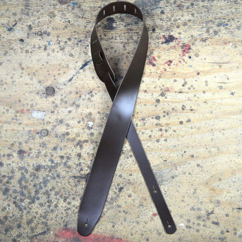 2.5 Inch Brown Leather Guitar Strap.