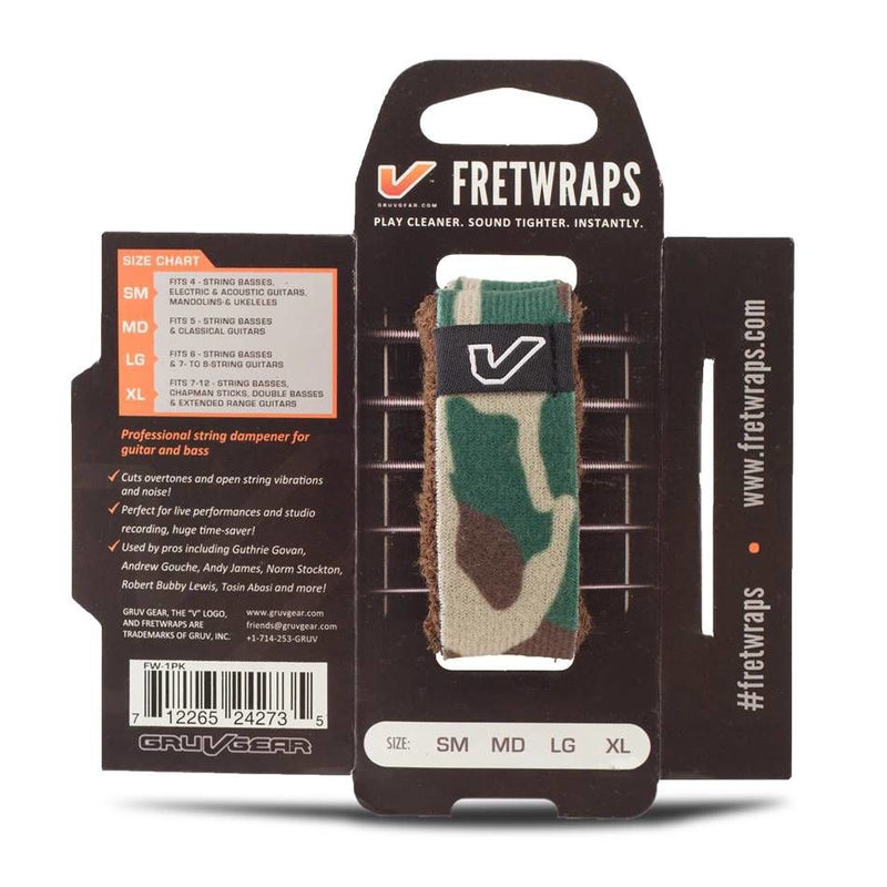 Gruv Gear FretWraps Guitar String Muter in Camo Green – Small (1-Pack)