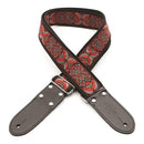 DSL JAC20 Jacquard Guitar Strap (DC Design, Red, 2") at Five Star Music 102 Maroondah Highway Ringwood Melbourne Music Guitar Store.