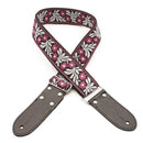 2 Inch Jacquard Webbing Strap Flower Fuchsia.