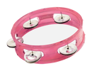 Tambourine Transparent Pink 6 Inch Plastic Head