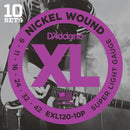 D'Addario EXL120 Electric Guitar Strings 9-42 Super Light - 10 Pack