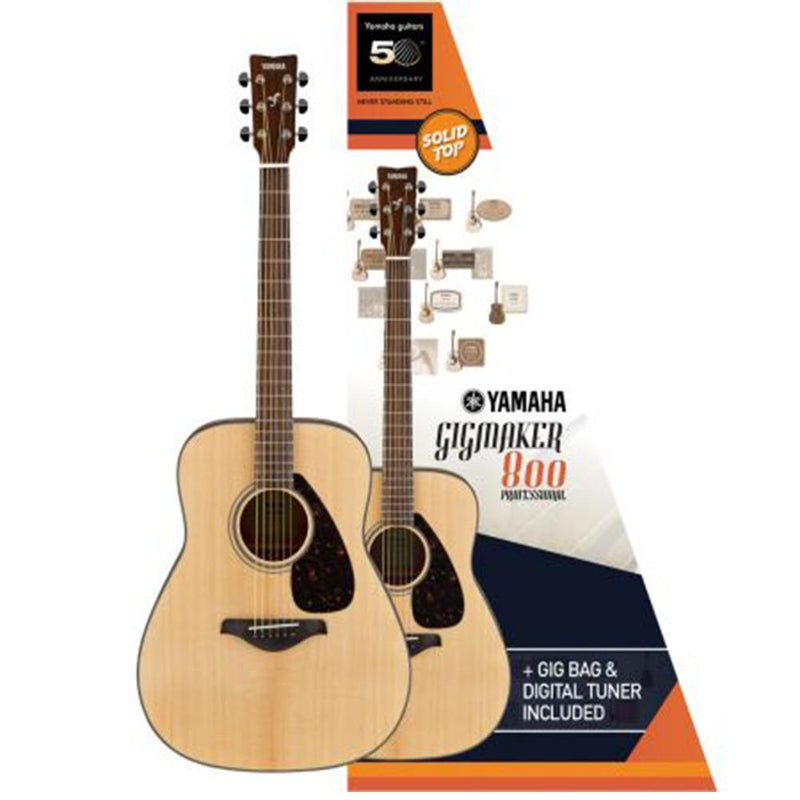 Yamaha Folk Guitar Pack GIGMAKER800M Matt Finish at Five Star Music 102 Maroondah Highway Ringwood Melbourne Music Guitar Store.