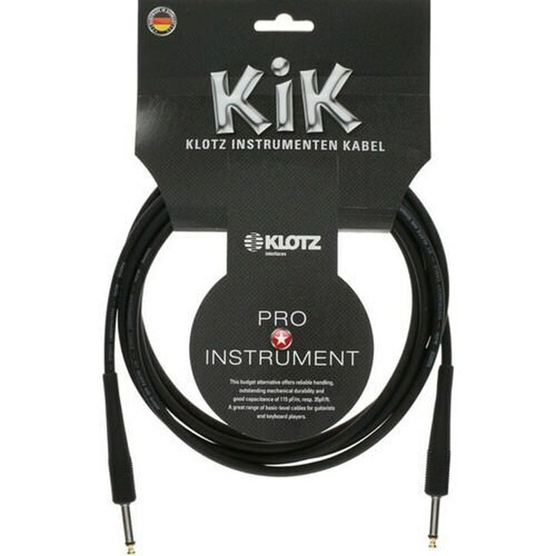 Klotz KIK Pro 3m Instrument Cable Black with Gold Tip