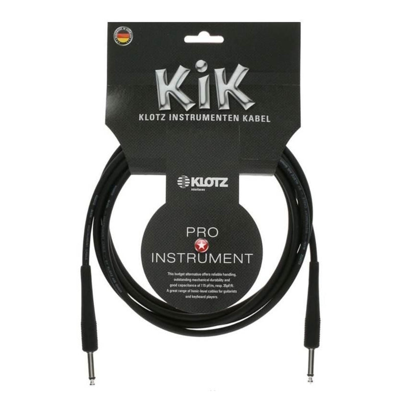 Guitar 6M (20ft) Kik Instrument Cable-Black-Klotz Gold