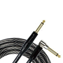 Kirlin IWB202WBW 20ft Premium Plus Wave Black Guitar Cable RA - Straight at Five Star Music 102 Maroondah Highway Ringwood Melbourne Music Guitar Store.