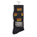 KISS "All Over Logo" Large Crew Socks in Charcoal (1-Pair)