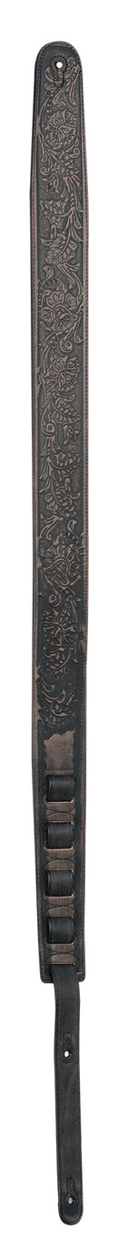 Leather Guitar Strap - Black/Grey