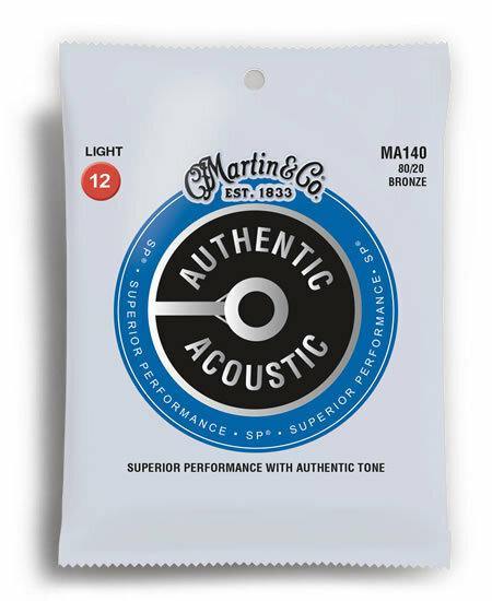 Martin MA140 Authentic Acoustic SP 80/20 Bronze Light Guitar String Set (12-54) at Five Star Music 102 Maroondah Highway Ringwood Melbourne Music Guitar Store.