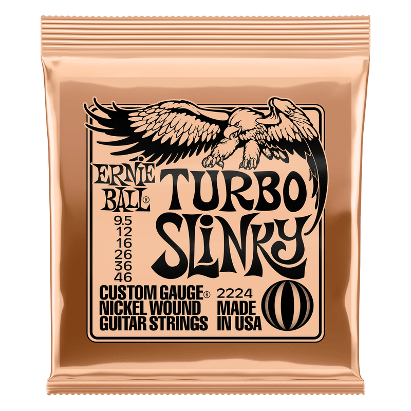 Ernie Ball Turbo Slinky Nickel Wound Electric Guitar Strings 9.5 - 46 Gauge.