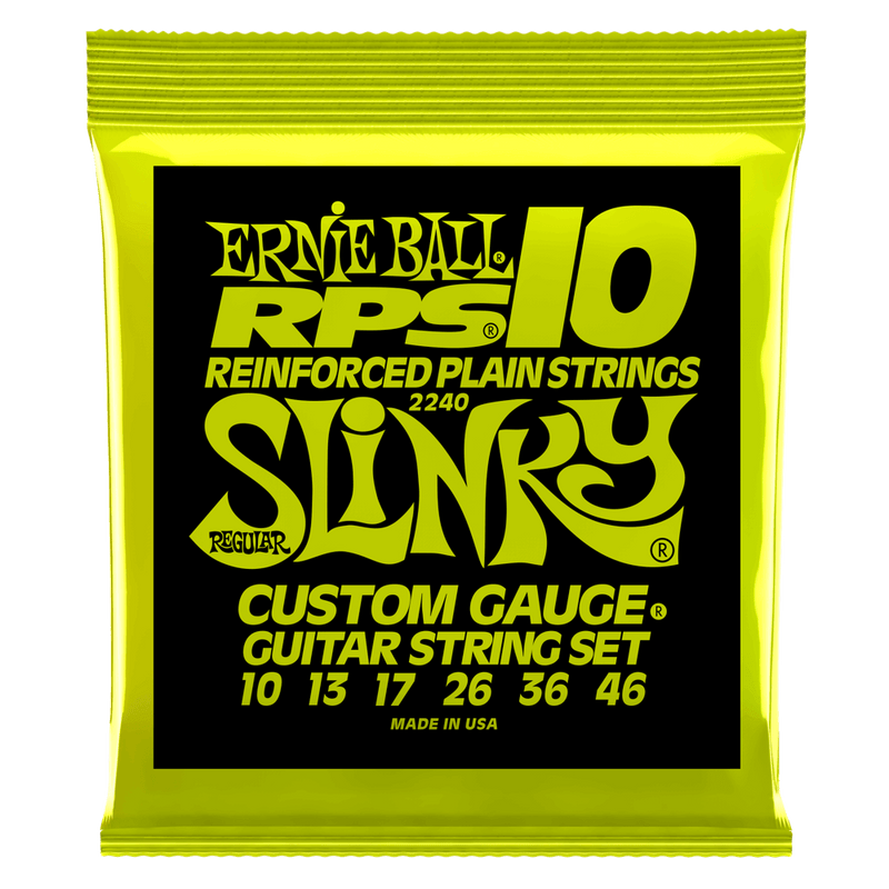 Ernie Ball Regular Slinky RPS Nickel Wound Electric Guitar Strings, 10-46 Gauge.