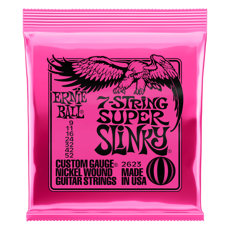 Ernie Ball 7-String Super Slinky Nickel Wound Set .009 - .052 Gauge.