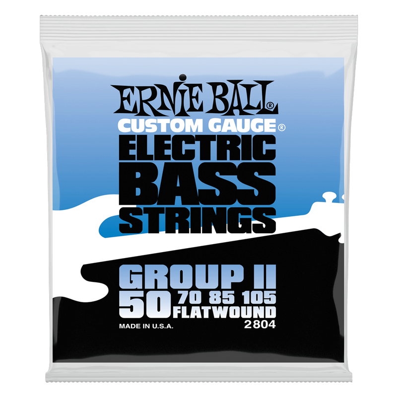 Ernie Ball Flatwound Group II Electric Bass String, 50-105 Gauge.
