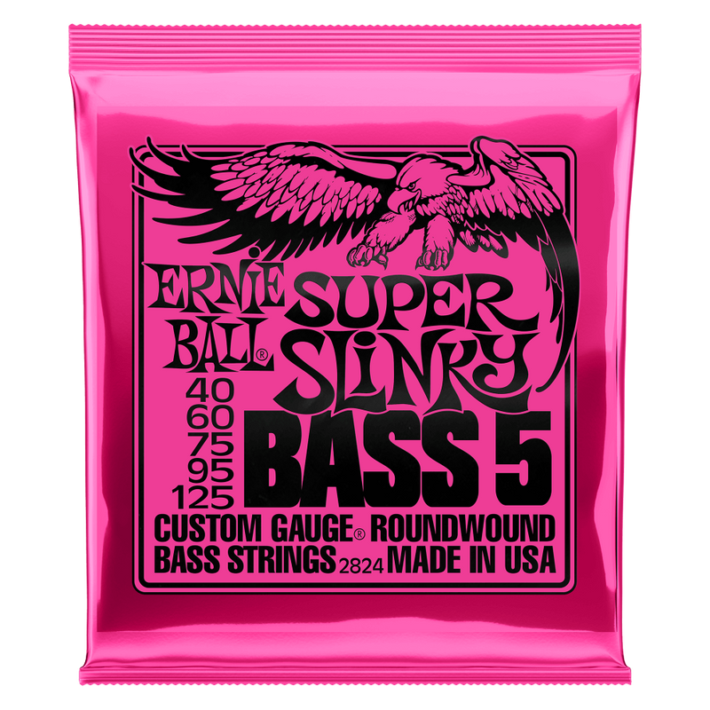 Ernie Ball 5-String Super Slinky Nickel Wound Bass Set, .040 - .125.