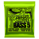 Ernie Ball Regular Slinky 5-String Nickel Wound Electric Bass Strings, 45-130 Gauge.
